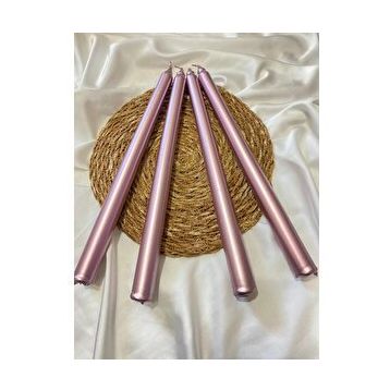 Gizemli Home GZMH-98625 4'lü Rose Gold Metalik Şamdan Mumu