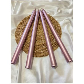 Gizemli Home GZMH-98625 4'lü Rose Gold Metalik Şamdan Mumu