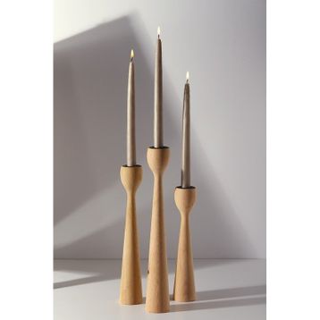 Gizemli Home Natural Wooden Salute 3'lü Set Şamdan
