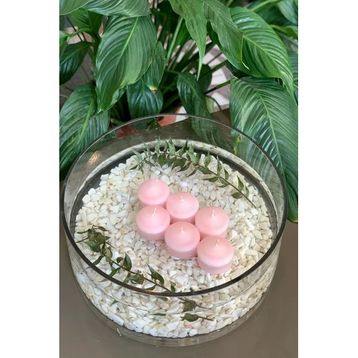 Gizemli Home Pembe 6'lı İri Yüzen Mum