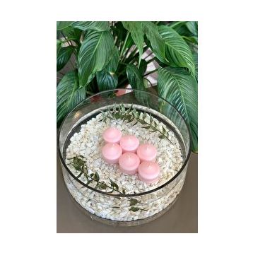 Gizemli Home Pembe 6'lı İri Yüzen Mum