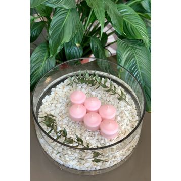 Gizemli Home Pembe 6'lı İri Yüzen Mum