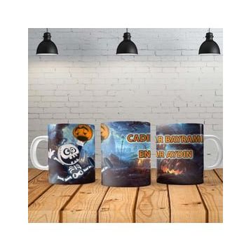 Gizzodo Halloween Kişiye Özel Baskılı Yeni Tasarım Sihirli Kupa Bardak