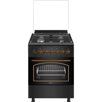 GL General GLF 6040RK 60 cm Rustik Siyah Ocaklı Fırın