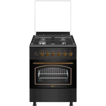 GL General GLF 6040RK 60 cm Rustik Siyah Ocaklı Fırın