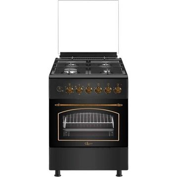 GL General GLF 6040RK 60 cm Rustik Siyah Ocaklı Fırın
