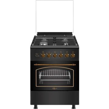 GL General GLF 6040RK 60 cm Rustik Siyah Ocaklı Fırın