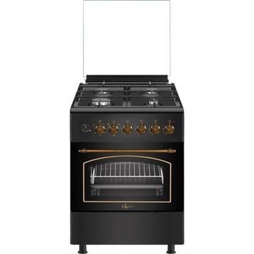 GL General GLF 6040RK 60 cm Rustik Siyah Ocaklı Fırın