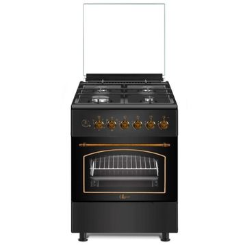 GL General GLF 6040RS 60 cm Rustik Siyah Ocaklı Fırın