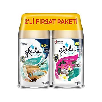 Glade Otomatik Sprey Yedek Okyanus Sessizliği ve Tropikal Floral 2x269 ml Oda Kokusu