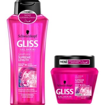 Gliss 400 ml Supreme Length Şampuan + 300 ml Saç Bakım Maskesi