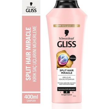 Gliss Split Hair Miracle 2x400 ml Şampuan+Split Hair Miracle 360 ml Saç Kremi
