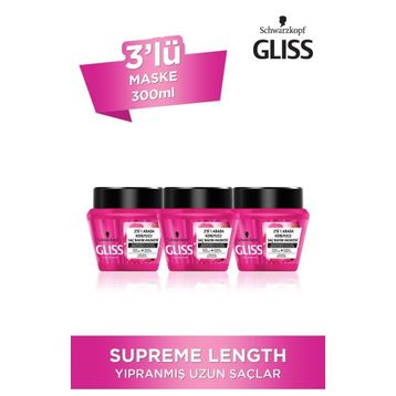 Gliss Supreme Length 3x300 ml Saç Bakım Maskesi