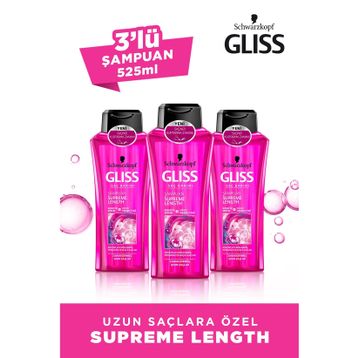 Gliss Supreme Length 3x525 ml Şampuan