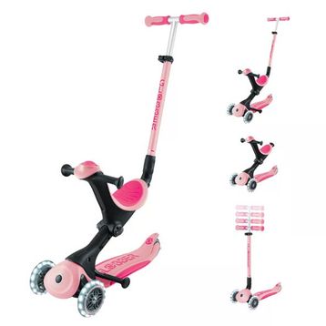 Globber Go Up Deluxe Pastel Pembe Işıklı Scooter