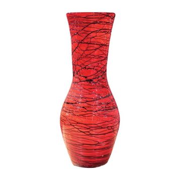 Globy 49 cm Kırmızı Dekoratif Cam Vazo