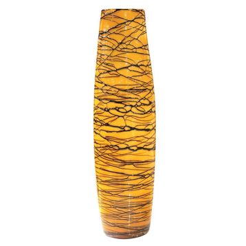 Globy 50 cm Sarı Dekoratif Cam Vazo