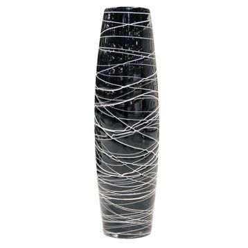 Globy 50 cm Siyah Dekoratif Cam Vazo