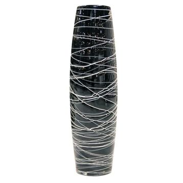 Globy 50 cm Siyah Dekoratif Cam Vazo