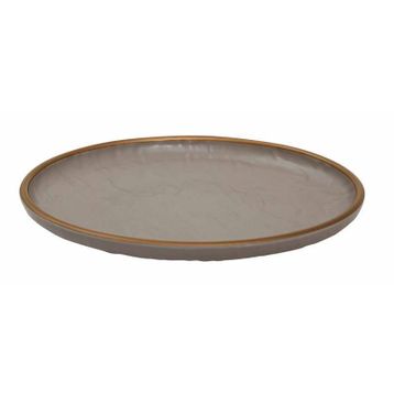 Globy Açık Büfe Gold 28x28x3.2 cm Yuvarlak Servis Sunum Tabağı