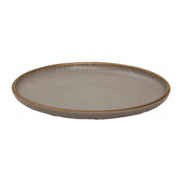 Globy Açık Büfe Gold 28x28x3.2 cm Yuvarlak Servis Sunum Tabağı