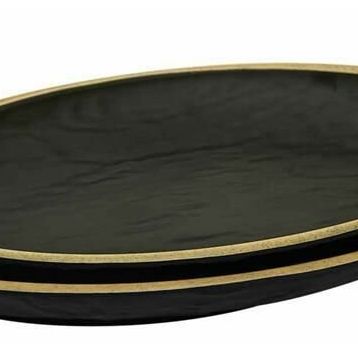 Globy Açık Büfe Yellow 34x24x3.6 cm Oval Servis Sunum Tabağı