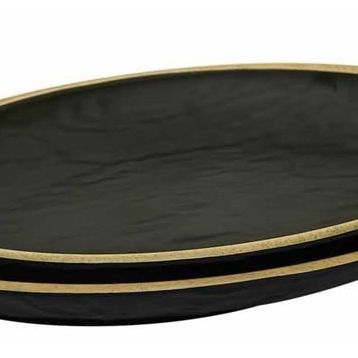 Globy Açık Büfe Yellow 34x24x3.6 cm Oval Servis Sunum Tabağı