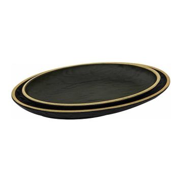 Globy Açık Büfe Yellow 34x24x3.6 cm Oval Servis Sunum Tabağı