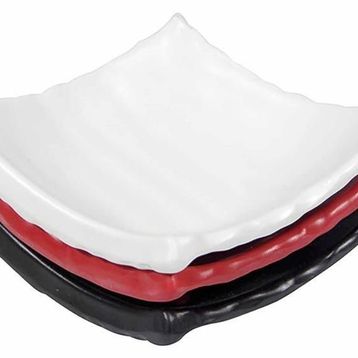 Globy Melamin Beyaz 14x14 cm 6'lı Mini Kare Sos Tabak