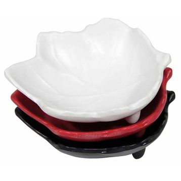 Globy Melamin Minimal Siyah 10 cm 6'lı Yaprak Kase Sosluk