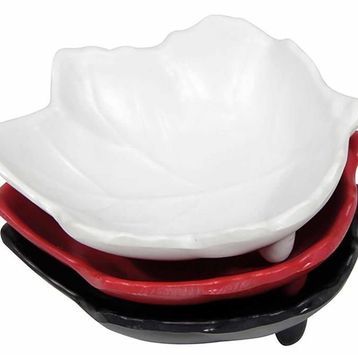 Globy Melamin Minimal Siyah 10 cm 6'lı Yaprak Kase Sosluk