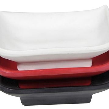 Globy Melamin Minimal Siyah 6'lı 10x6 cm Kase Sosluk