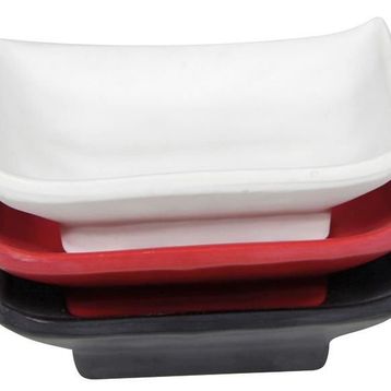 Globy Melamin Minimal Siyah 6'lı 10x6 cm Kase Sosluk