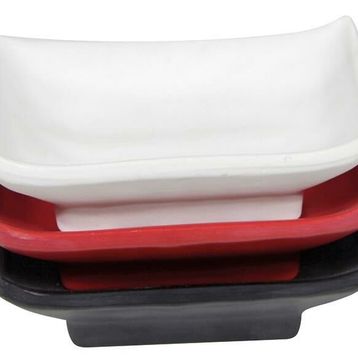 Globy Melamin Minimal Siyah 6'lı 10x6 cm Kase Sosluk