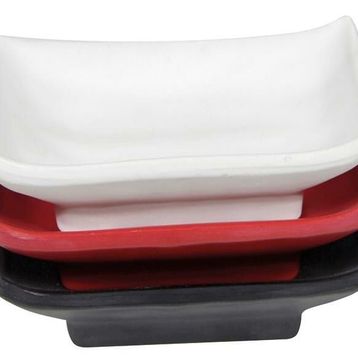Globy Melamin Minimal Siyah 6'lı 10x6 cm Kase Sosluk