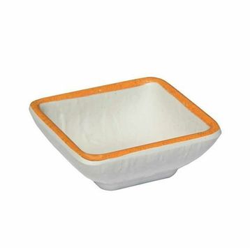 Globy Melamin Orange 8x8x3 cm 6'lı Mini Kare Sos Tabak