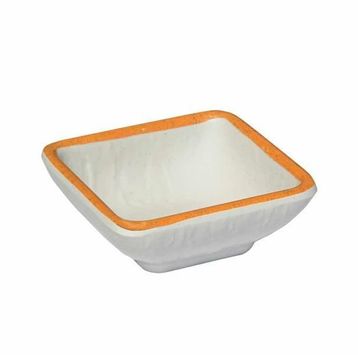 Globy Melamin Orange 8x8x3 cm 6'lı Mini Kare Sos Tabak