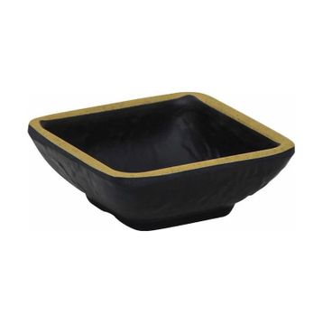 Globy Melamin Siyah 8x8x3 cm 6'lı Kare Sos Tabak
