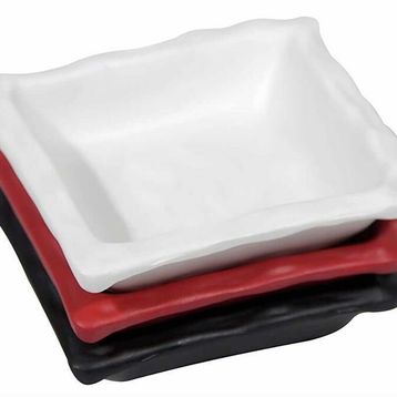 Globy Melamin Siyah 9x9 cm 6'lı Mini Kare Tabak