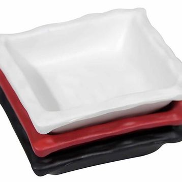 Globy Melamin Siyah 9x9 cm 6'lı Mini Kare Tabak