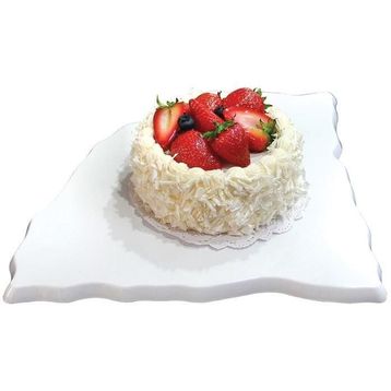 Globy Melamin Üçgen Ayna Beyaz 45 cm Sunum Teşhir Tabağı