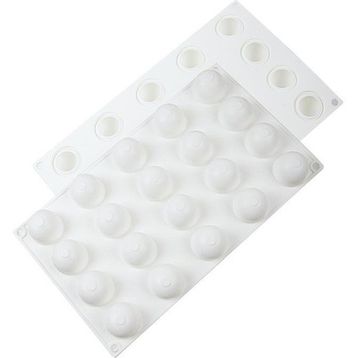 Globy Mousse 3D Silikon Profesyonel Mini Yuvarlak 20'li Kek Tatlı Kalıbı