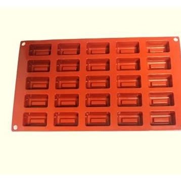 Globy Silikon Mini Dikdörtgen Kek Kalıbı, Çikolata Kalıbı 25li