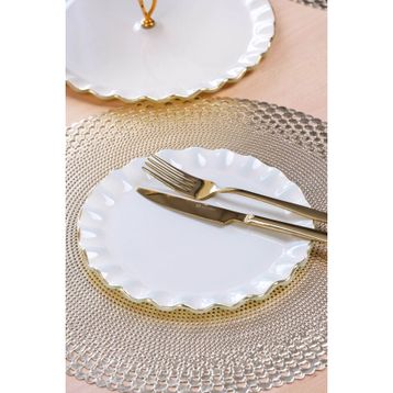 Glore 6'lı Solid Krem Cam Pasta