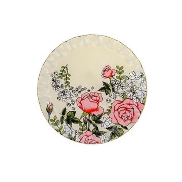 Glore Roselİne Krem 6'lı Pasta Tabağı