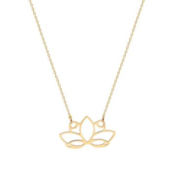 Glorria Altın Lotus Çiçeği Kolye