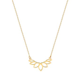 Glorria Altın Lotus Çiçeği Kolye