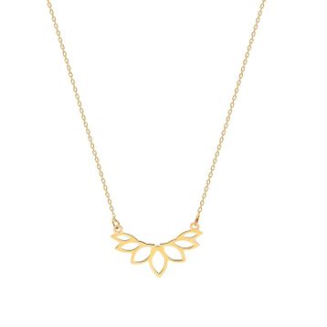 Glorria Altın Lotus Çiçeği Kolye