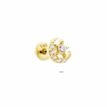 Glorria Ay Yıldız Helix 14 Ayar Altın Piercing