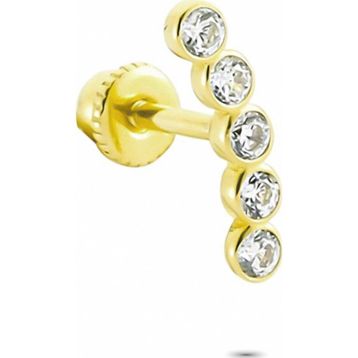 Glorria Beş Taş Helix 14 Ayar Altın Piercing